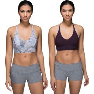 Lululemon Retreat Bra Sugar Crush Multi Black Cherry Reversible Swim Top Size 4